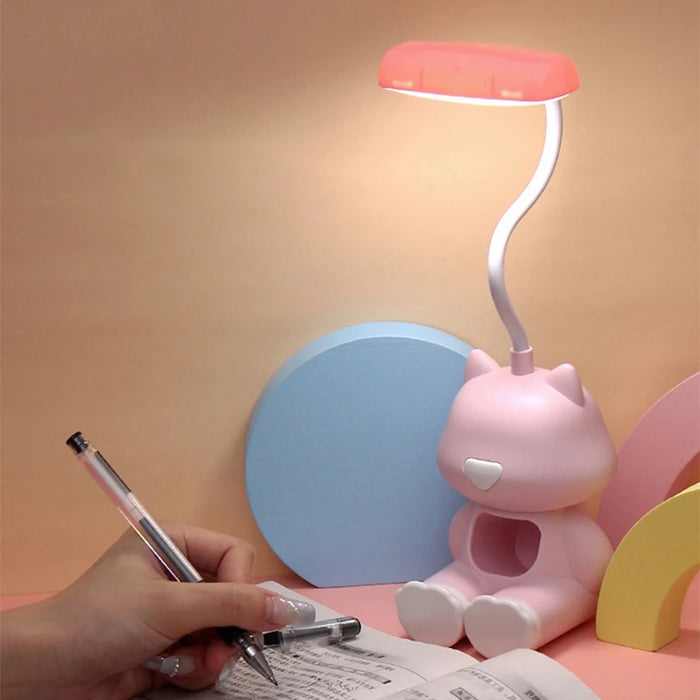 Creative Cute Cat Flexible Led Study Desk Lamp with Phone Holder